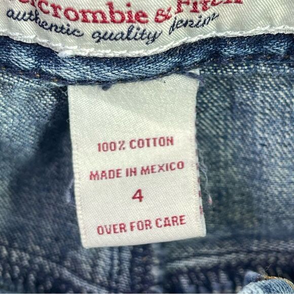 Vintage Abercrombie & Fitch Micro Mini Skirt Women’s 4 Blue Frayed Hem Y2K - Picture 5 of 9